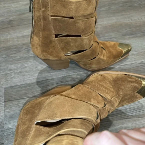 Free People Brayden Fisherman Sienna Brown Suede Boots - Picture 7 of 9